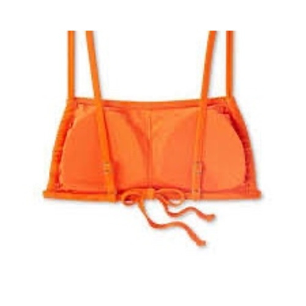 Wild Fable Orange Shirred Underwire Bandeau Bikini Top Size M NWT